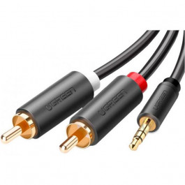   UGREEN mini-jack 3.5 мм - 2RCA 0.25м Black (10561)