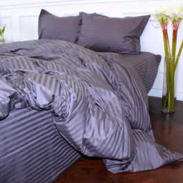   MirSon Комплект постільної білизни  Satin Stripe 30-0012 Dark Gray 160х220 Сімейний (2200005252017)