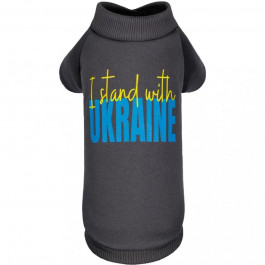   Pet Fashion Толстовка для собак I stand with Ukraine (сіра) M (37х24 см) PR243137