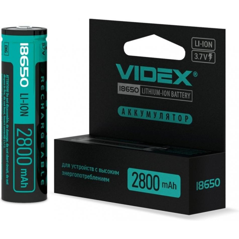 VIDEX 18650-P 2800mAh Li-Ion color box/1шт (23581) - зображення 1