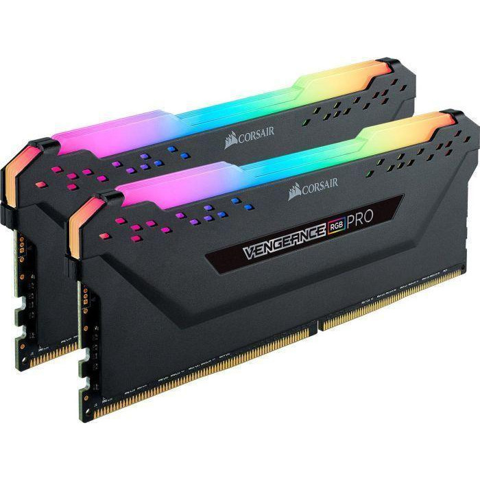 Corsair 16 GB (2x8GB) DDR4 3600 MHz Vengeance RGB Pro Black (CMW16GX4M2C3600C18) - зображення 1