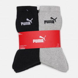   PUMA Набір жіночих шкарпеток бавовняних  Crew Sock 6P 88749602 35/38 6 пар Чорний/Сірий (8713537698603)