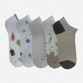   Premier Socks Набір жіночих шкарпеток бавовняних  14В35-3 36-40 5 пар Білий/Пудра/Бежевий (4820203345991)