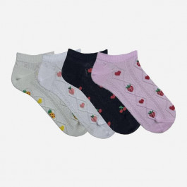   Premier Socks Набір жіночих шкарпеток коротких бавовняних  14В35-3A6 36-40 4 пари Чорний/БілийСвітло-рожевий/Світл