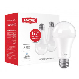   MAXUS LED A60 12W 4100K 220V E27 комплект 2 шт (2-LED-778)