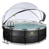 EXIT Black Leather Pool 427x122cm + sand filter pump, canopy, heat pump / black (30.67.14.20) - зображення 1