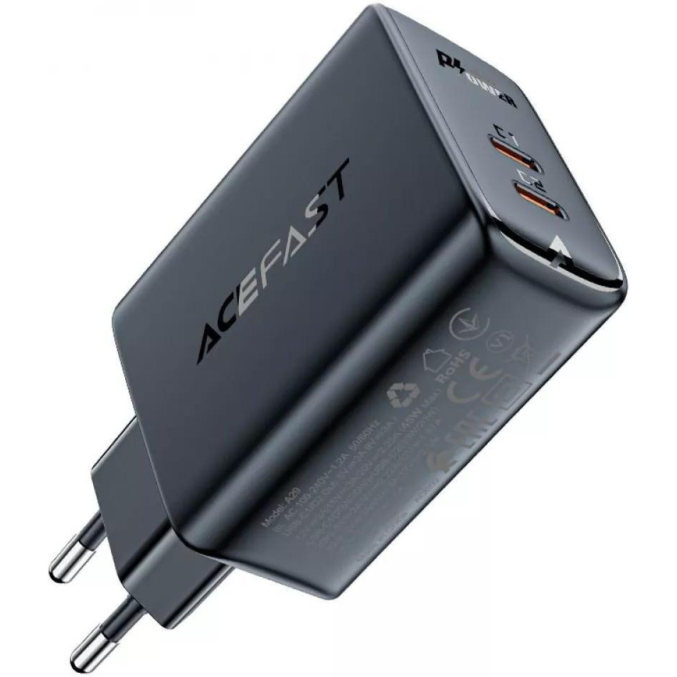 Acefast A29 PD50W 2xUSB-C Black (AFA29B) - зображення 1