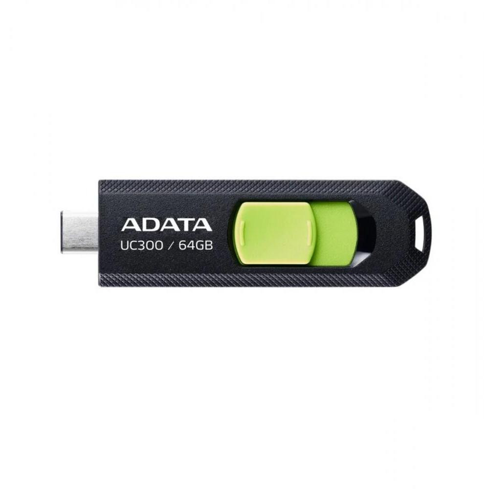 ADATA 64 GB UC300 Type-C 3.2 Black/Green (ACHO-UC300-64G-RBK/GN) - зображення 1