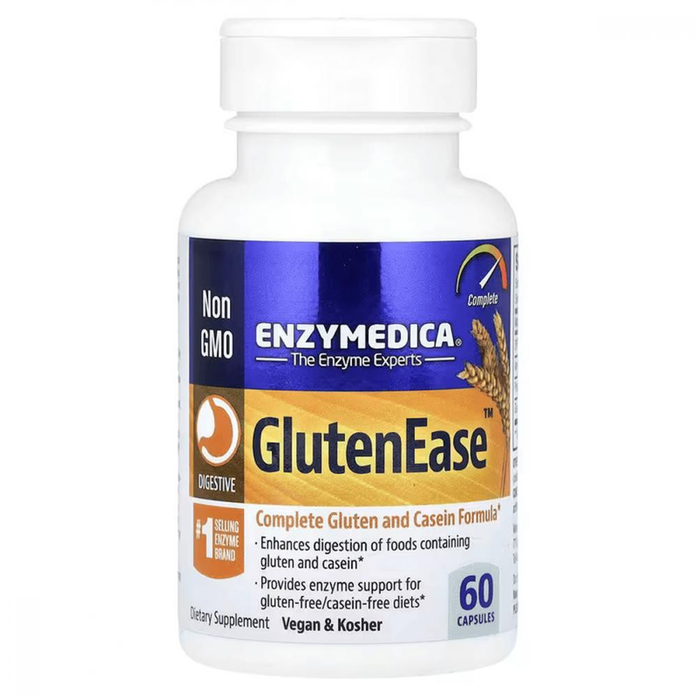 Enzymedica Ферменти для перетравлення глютену, GlutenEase, , 60 капсул - зображення 1