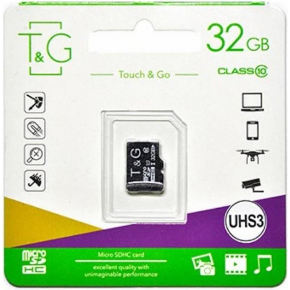 T&G 32 GB microSDHC Class 10 UHS-I (U3) TG-32GBSD10U3-00 - зображення 1