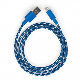   Vinga USB 2.0 AM to Type-C 2color nylon 1m blue (VCPDCTCNB31B)