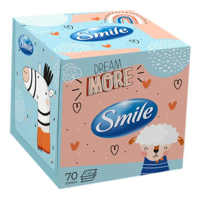 Smile Серветки косметичні тришарові  білі 70 шт. в асортименті (4823071661996) - зображення 1