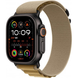   Apple Watch Ultra 2 GPS + Cellular 49mm Black Titan. Case w. Tan Alpine Loop - Small (MYTF3+MYQ03)