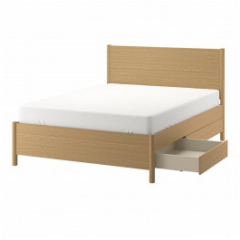   IKEA TONSTAD Каркас з ящиками дубовий шпон/LOnset 160х200 (594.966.64)