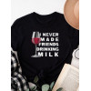 Love&Live Футболка  I never made friends drinking milk LLP02322 L Черная (LL2000000386645) - зображення 1