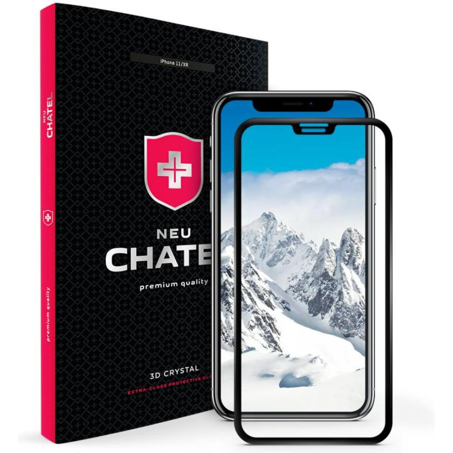 NEU Chatel Full 3D Crystal with Mesh for iPhone 11/XR Front Black (NEU3DCMXRB) - зображення 1