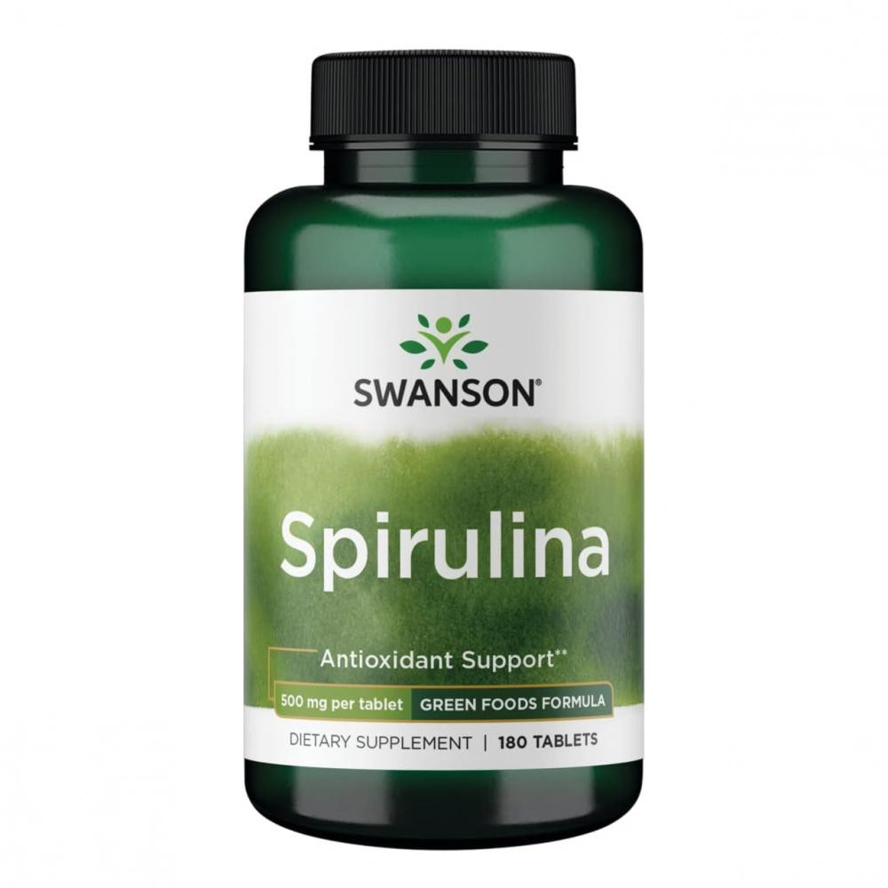 Swanson Спіруліна (Spirulina) 500 мг 180 таблеток - зображення 1