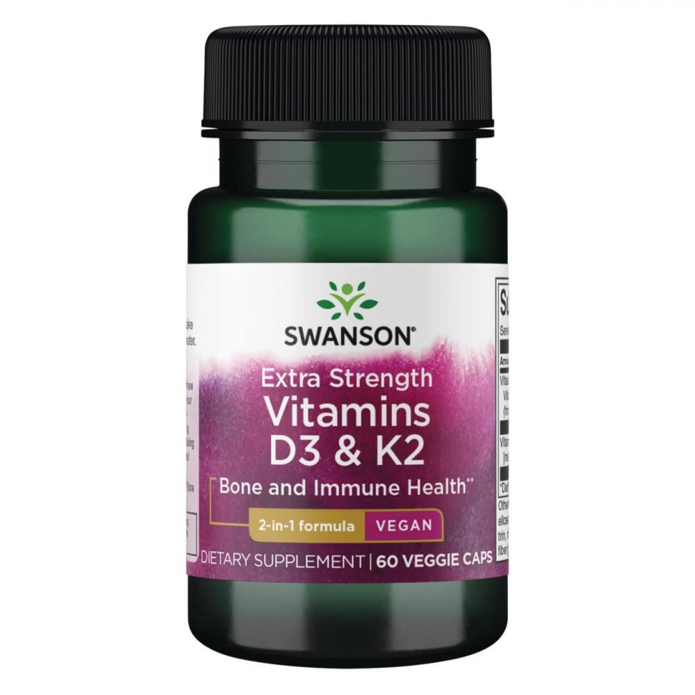 Swanson Vitamins D3 & K2 60 капсул - зображення 1