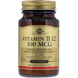   Solgar Витамин В12 (Vitamin B12) 100 мкг 100 таблеток (SOL03180)