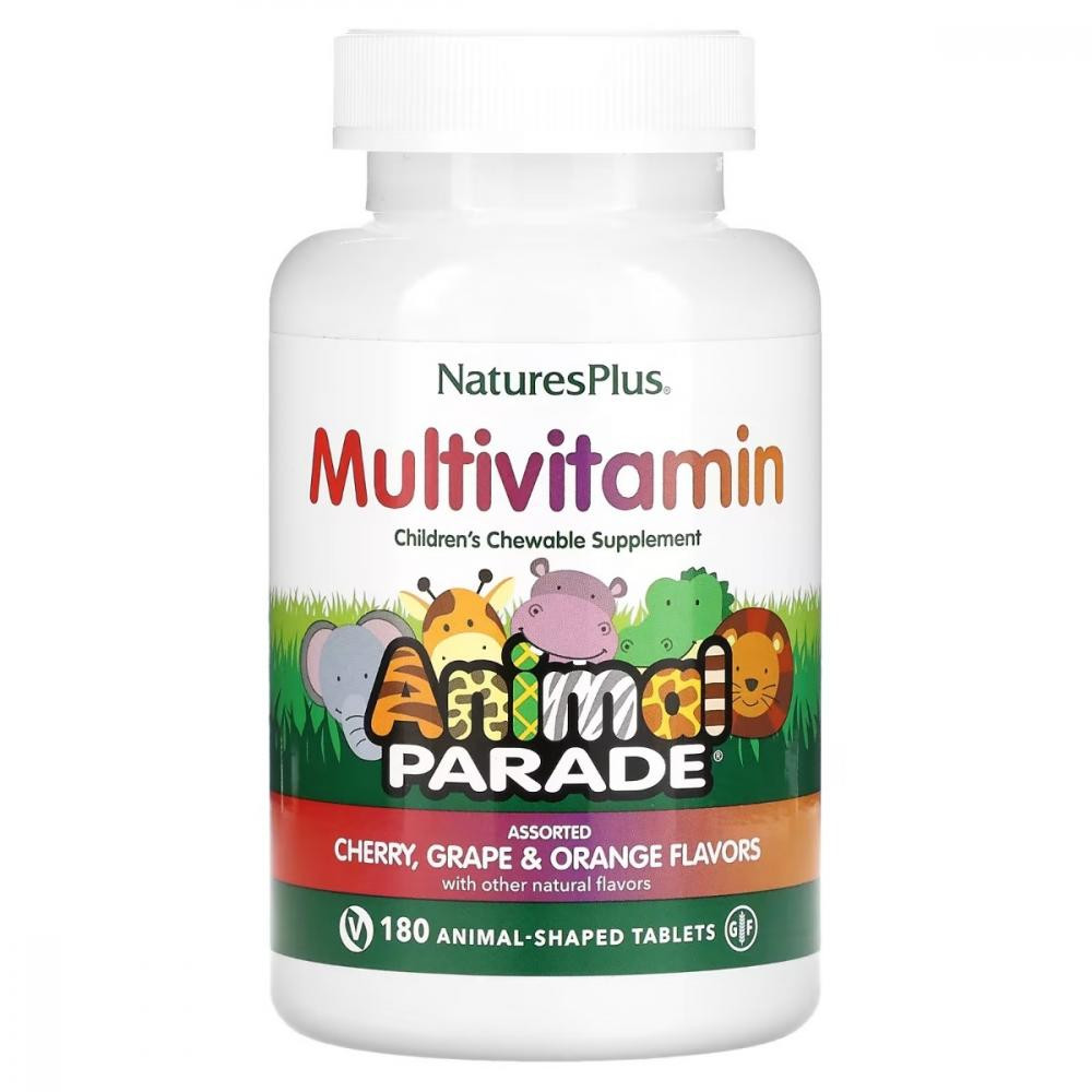 Nature's Plus Мультивитамины для Детей, Вкус Ассорти, Animal Parade, Natures Plus, 180 жевательных таблеток - зображення 1