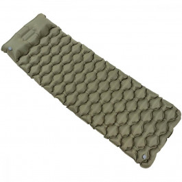   Fox Outdoor Sleeping Pad, inflatable, with headrest, OD green (31774B)