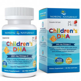   Nordic Naturals Жирные кислоты Nordic Naturals Children's DHA 250 mg, 90 капсул - клубника