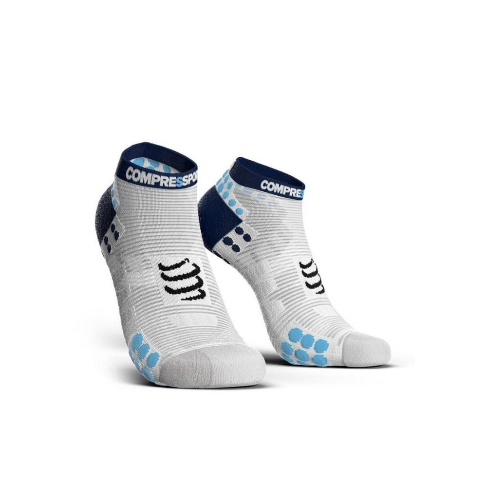 Compressport Шкарпетки  Pro Racing Socks V3.0 Run Low, White/Blue, T2 (RSLV3-00BL-T2) - зображення 1