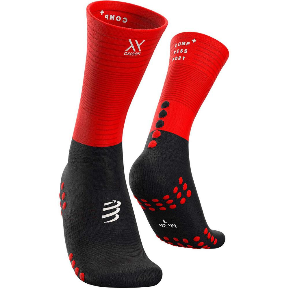 Compressport Шкарпетки  Mid Compression Socks 2020 FW, Black/Red, T4 (XU00005B 906 0T4) - зображення 1