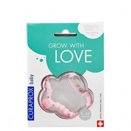   Curaprox Baby Pink з м'яким брязкальцем для прорізування зубів (0-24 м.)