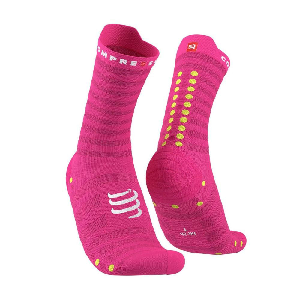 Compressport Шкарпетки  Pro Racing Socks V4.0 Ultralight Run High, Fluo Pink/Primerose, T2 (XU00050B 360 0T2) - зображення 1