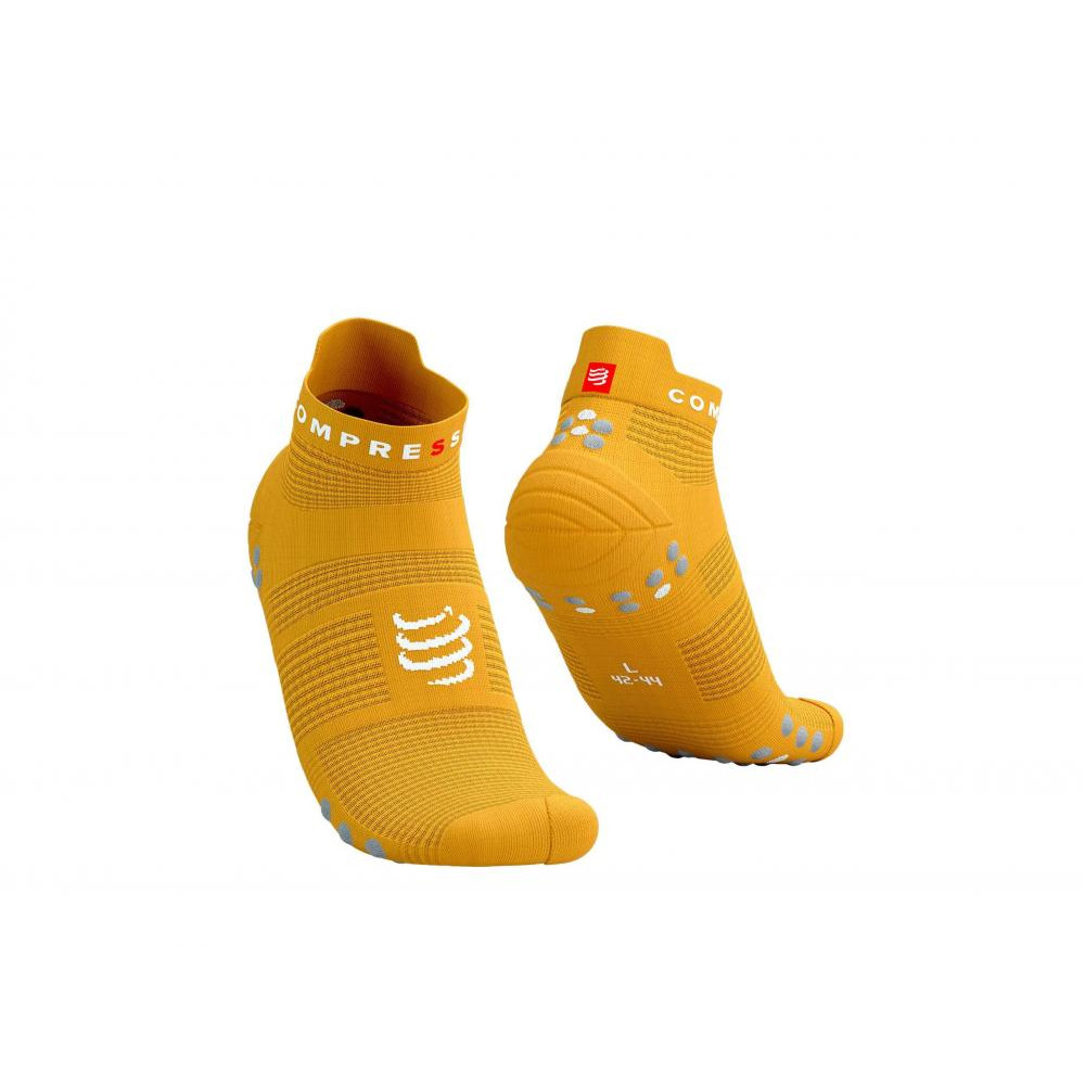 Compressport Шкарпетки  Pro Racing Socks V4.0 Run Low, Citrus/Alloy, T1 (XU00047B 712 0T1) - зображення 1