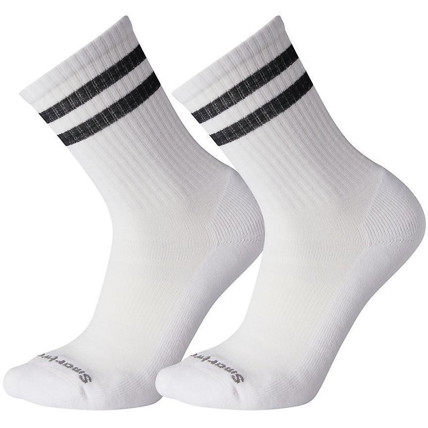 Smartwool Шкарпетки чоловічі  Athletic Targeted Cushion Stripe Crew 2 Pack, White/Black, XL (SW SW004113.D89-X - зображення 1