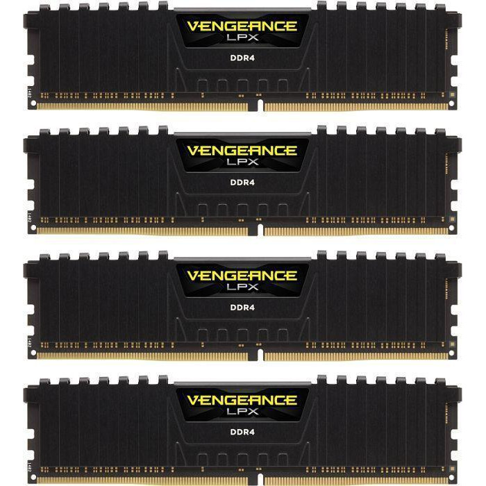 Corsair 64 GB (4x16GB) DDR4 2666 MHz Vengeance LPX Black (CMK64GX4M4A2666C16) - зображення 1