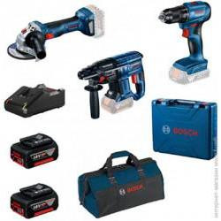   Bosch GSR 185-LI + GWS 180-LI + GBH 180-LI + 2 x 4.0 Ah in bag (0615990N1Y)