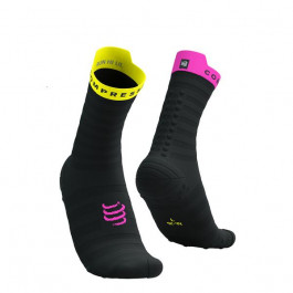   Compressport Шкарпетки  Pro Racing Socks V4.0 Ultralight Run High, Black/Safe Yellow/Neo Pink, T1 (7630102561852)