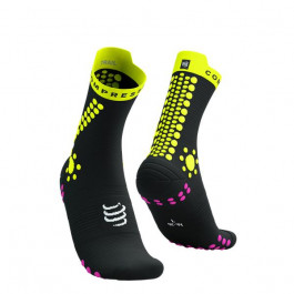   Compressport Шкарпетки  Pro Racing Socks V4.0 Trail, Black/Safe Yellow/Neo Pink, T3 (7630102561951)