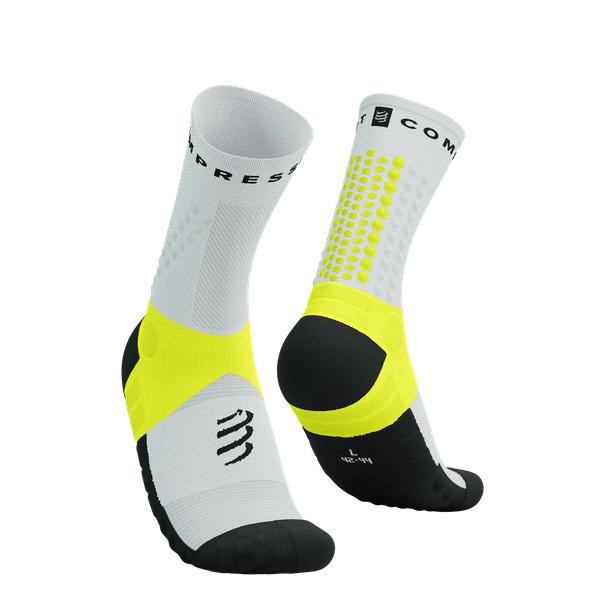 Compressport Шкарпетки  Ultra Trail Socks V2.0, White/Safe Yellow, T2 (7630102562415) - зображення 1