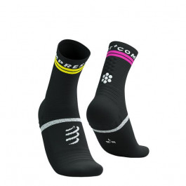   Compressport Шкарпетки  Pro Marathon Socks V2.0, Black/Safe Yellow/Neo Pink, T4 (7630102561739)