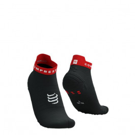   Compressport Шкарпетки  Pro Racing Socks V4.0 Run Low, Black/Core Red, T2 (7630102561562)