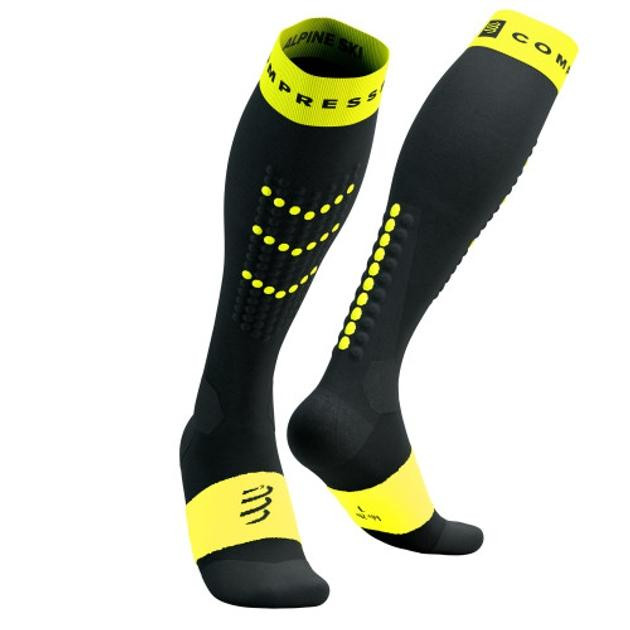 Compressport Компресійні гольфи  Alpine Ski Full Socks, Black/Safe Yellow, T3 (7630102585513) - зображення 1