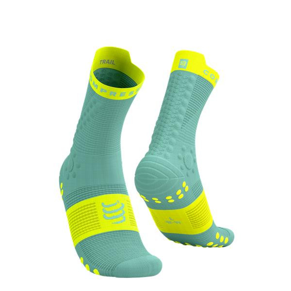 Compressport Шкарпетки  Pro Racing Socks V4.0 Trail, Shell Blue/Safe Yellow, T3 (7630102562910) - зображення 1