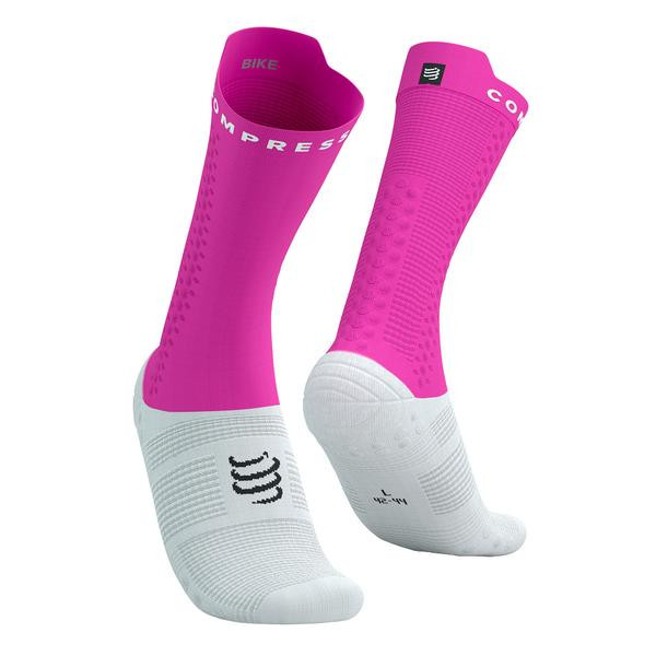 Compressport Шкарпетки  Pro Racing Socks V4.0 Bike, White/Neon Pink, T1 (7630102563245) - зображення 1