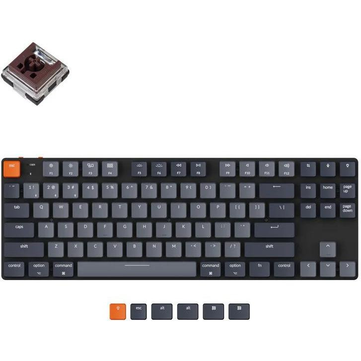 Keychron K2 84 keys, Gateron Brown, White LED, Black (A3_KEYCHRON) - зображення 1