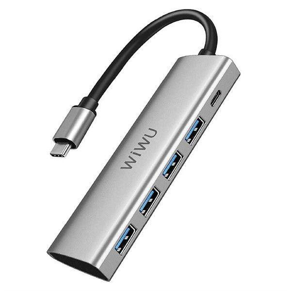 WIWU Alpha 541P 5-in-1 USB-C Hub Type-C to USB3.0 Docking Station - зображення 1