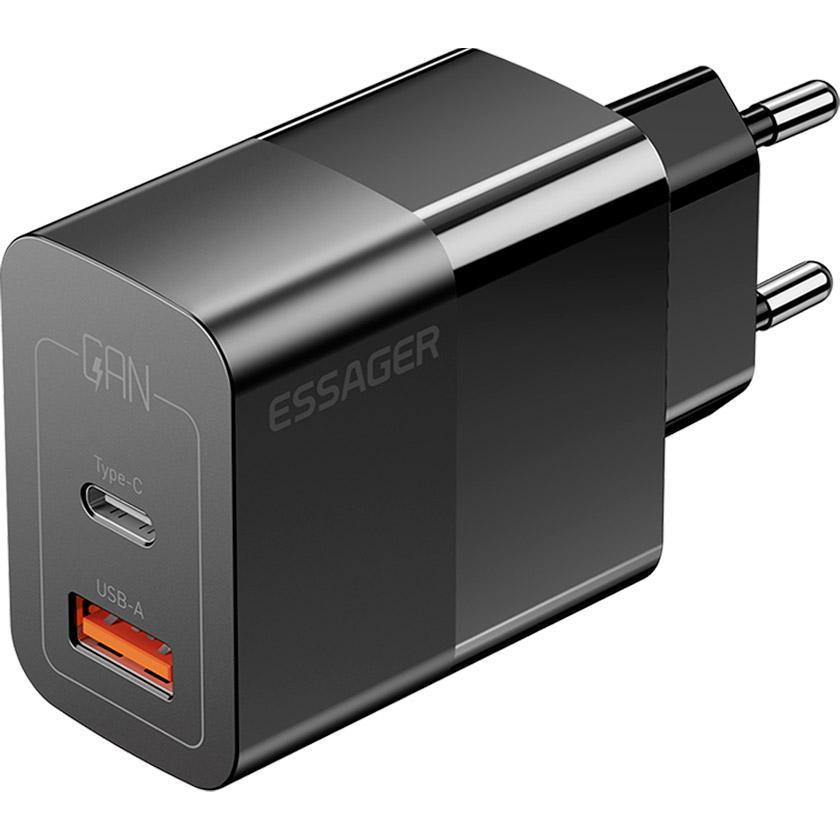 Essager Pinchen 33W PD3.0, QC3.0 GaN Travel Charger Black (ECTAC-PCB01-P) - зображення 1