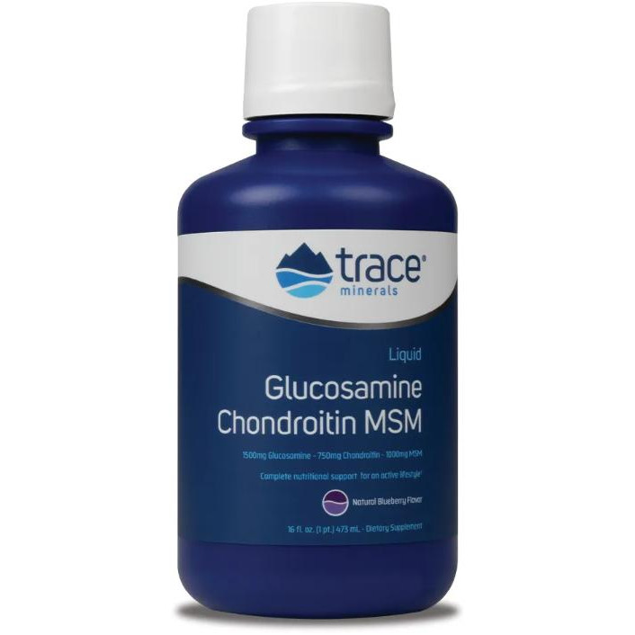 Trace Minerals Liquid Glucosamine Chondroitin MSM Рідкий Глюкозамін Хондроїтин та ЧСЧ 473 мл - зображення 1