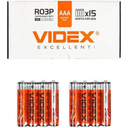   VIDEX AAA bat Carbon-Zinc 4шт Super Heavy Duty  (21159)