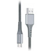 Grand-X USB-micro USB 3A 1.2m Fast Сharge Grey толст.нейлон оплетка премиум (FM-12G) - зображення 1