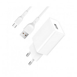   SkyDolphin SC36T 1USB 2.4A White + USB Type-C cable (MZP-000117)