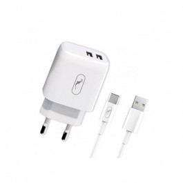   SkyDolphin SC22EBV 2USB 2.1A White + microUSB cable (MZP-000164)